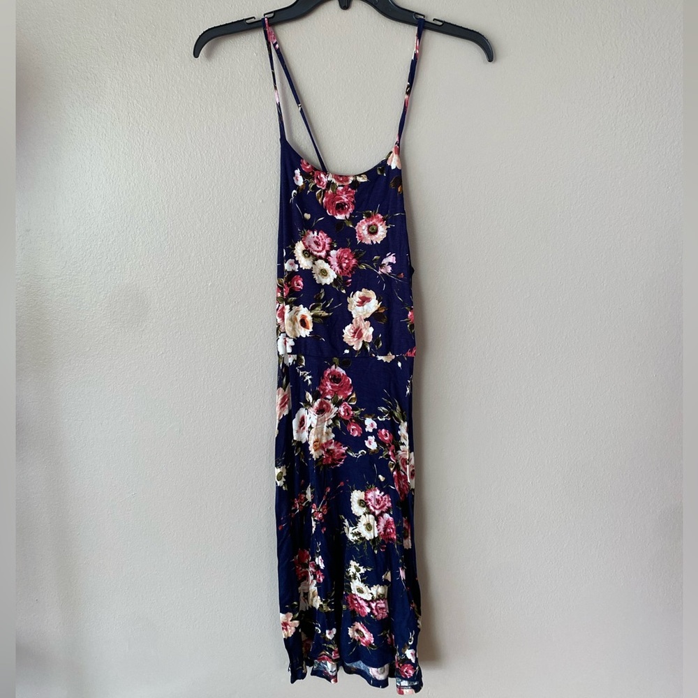 Long Blue Floral Dress